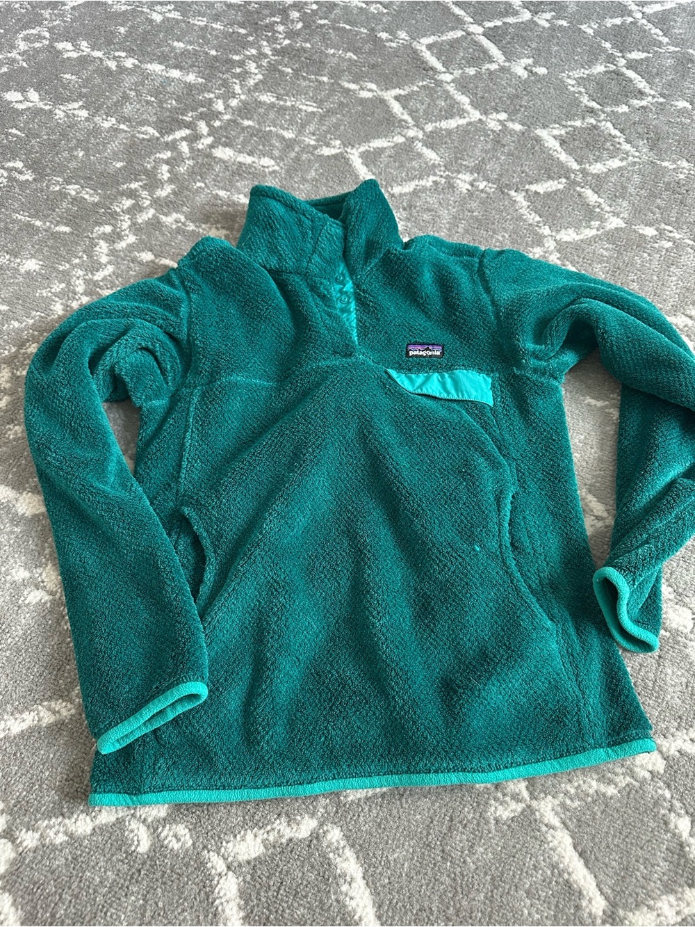Patagonia Teal Green Fleece Pullover